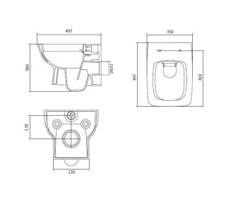 Нео rimless Пэк 1.WH50.1.572 подвесной унитаз + инсталляция + сиденье + панель хром Santek